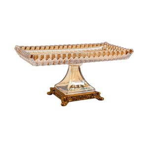 Glass decorative plate FL1213 amber color 29X16X14CM