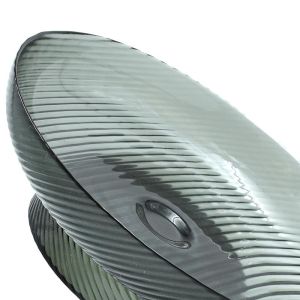 Glass decorative plate FL930 transparent gray-black color 30X9CM