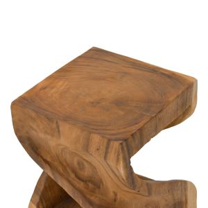 Табуретка Hourian I от дърво suar в цвят орех 35x35x45см