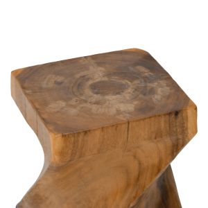Табуретка Twister от суарово дърво в естествен цвят 30x30x45см