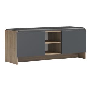 Табуретка за антре - поставка за обувки Zulla 10 чифта sonoma-antracit 110x37x43см