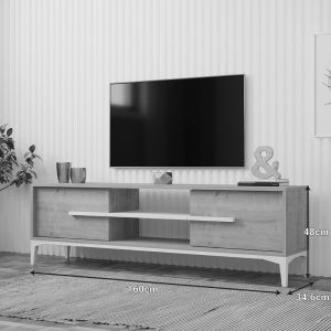 ТВ шкаф Eslem в естествен бял цвят 160x34.6x45см