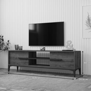 ТВ шкаф Eslem орех с антрацитен цвят 160x34.6x45см