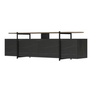 ТВ шкаф Medousa Sonoma с черно мраморно покритие 160x35.5x50см