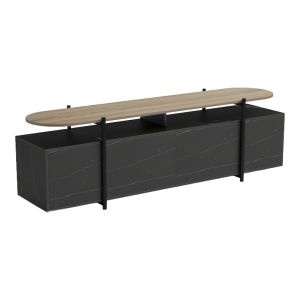 ТВ шкаф Medousa Sonoma с черно мраморно покритие 160x35.5x50см