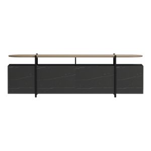 ТВ шкаф Medousa Sonoma с черно мраморно покритие 160x35.5x50см