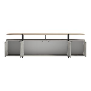 ТВ шкаф Medousa sonoma със сиво-бежово мраморно покритие 160x35.5x50см