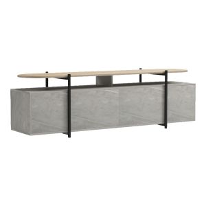 ТВ шкаф Medousa sonoma със сиво-бежово мраморно покритие 160x35.5x50см