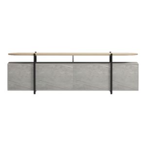 ТВ шкаф Medousa sonoma със сиво-бежово мраморно покритие 160x35.5x50см
