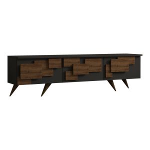 ТВ шкаф Trida орех с антрацитен цвят 160x35x45см