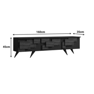 ТВ шкаф Trida орех с антрацитен цвят 160x35x45см