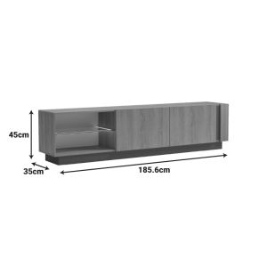ТВ шкаф с Led Vario Sonoma - антрацит 185.6x35x45см