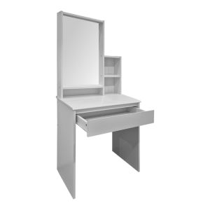 Тоалетка Larnia с огледало и табуретка бяла 65x40x142см