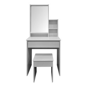 Тоалетка Larnia с огледало и табуретка бяла 65x40x142см