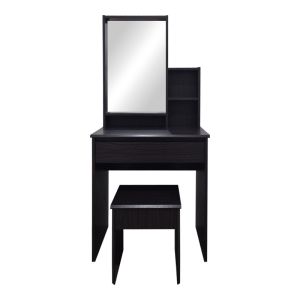 Тоалетка Larnia с огледало и табуретка венге 65x40x142см