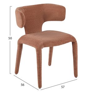 DINING CHAIR BIEN HM18361.03 TERRACOTTA LINEN FABRIC 49.5X55.5X76CM.
