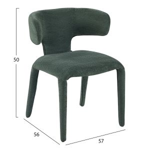 DINING CHAIR BIEN HM18361.04 GREEN FABRIC 49.5X55.5X76CM.