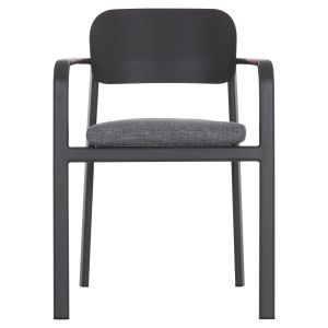 DINING CHAIR ELARA HM6414.01 GREY ALUMINUM-OLEFIN FABRIC - TEAK WOOD 56X62X78CM.