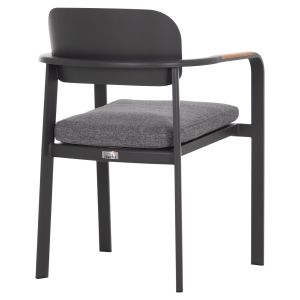 DINING CHAIR ELARA HM6414.01 GREY ALUMINUM-OLEFIN FABRIC - TEAK WOOD 56X62X78CM.