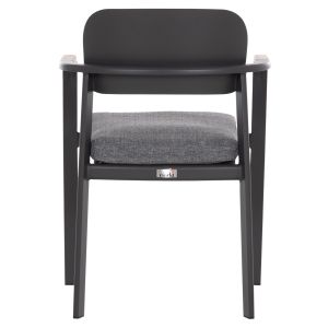 DINING CHAIR ELARA HM6414.01 GREY ALUMINUM-OLEFIN FABRIC - TEAK WOOD 56X62X78CM.