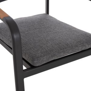DINING CHAIR ELARA HM6414.01 GREY ALUMINUM-OLEFIN FABRIC - TEAK WOOD 56X62X78CM.
