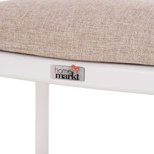 DINING CHAIR ELARA HM6414.02 WHITE ALUMINUM-BEIGE OLEFIN FABRIC-TEAK WOOD 56X62X78CM.