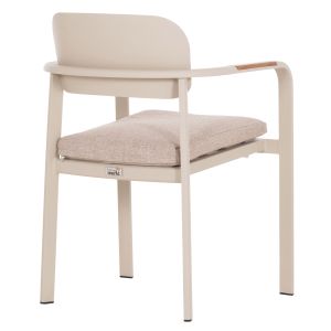 DINING CHAIR ELARA HM6414.05 BEIGE ALUMINUM-OLEFIN FABRIC - TEAK WOOD 56X62X78CM.