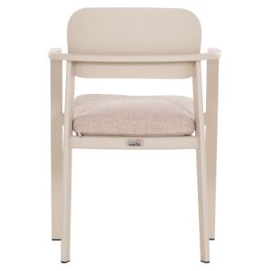 DINING CHAIR ELARA HM6414.05 BEIGE ALUMINUM-OLEFIN FABRIC - TEAK WOOD 56X62X78CM.
