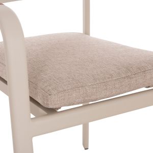 DINING CHAIR ELARA HM6414.05 BEIGE ALUMINUM-OLEFIN FABRIC - TEAK WOOD 56X62X78CM.