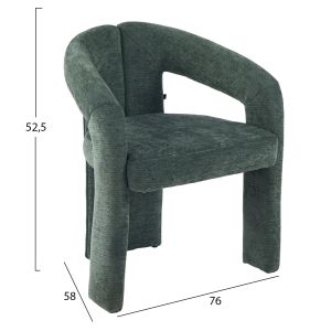 DINING CHAIR HM18362.04 GREEN LINEN FABRIC 64X50X76.5CM.
