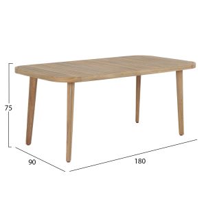 Трапезарна маса Florian HM6248 акациево дърво в естествен цвят 180X90X76 см.