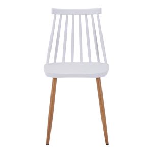 Dining chair Aurora white pp-natural color metal legs 42x49.5x77cm