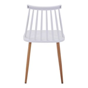 Dining chair Aurora white pp-natural color metal legs 42x49.5x77cm
