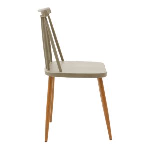 Dining chair Aurora mocha pp-natural color metal legs 42x49.5x77cm
