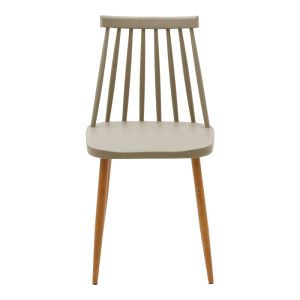 Dining chair Aurora mocha pp-natural color metal legs 42x49.5x77cm