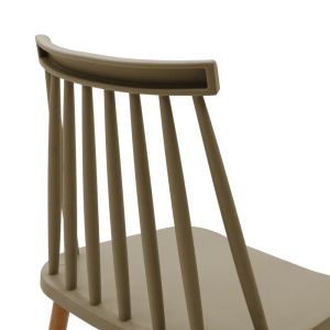 Dining chair Aurora mocha pp-natural color metal legs 42x49.5x77cm