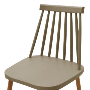 Dining chair Aurora mocha pp-natural color metal legs 42x49.5x77cm