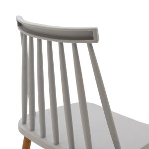 Dining chair Aurora gray pp-natural color metal legs 42x49.5x77cm