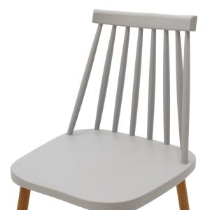 Dining chair Aurora gray pp-natural color metal legs 42x49.5x77cm