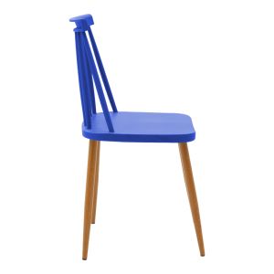 Dining chair Aurora blue pp-natural color metal leg 42x49.5x77cm