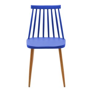 Dining chair Aurora blue pp-natural color metal leg 42x49.5x77cm