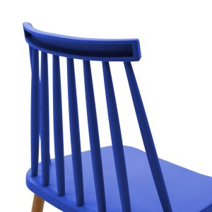Dining chair Aurora blue pp-natural color metal leg 42x49.5x77cm