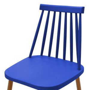 Dining chair Aurora blue pp-natural color metal leg 42x49.5x77cm