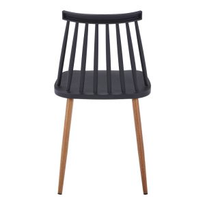 Dining chair Aurora black pp-natural color metal legs 42x49.5x77cm