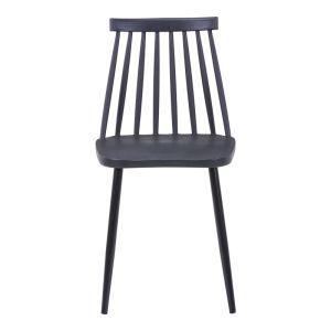 Dining chair Aurora black pp-black metal leg 42x49.5x77cm