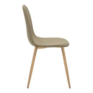 Bella dining chair, beige fabric and natural metal legs, 43.5x52x89cm