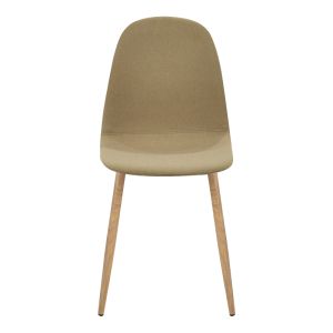 Bella dining chair, beige fabric and natural metal legs, 43.5x52x89cm