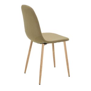 Bella dining chair, beige fabric and natural metal legs, 43.5x52x89cm