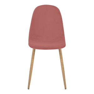Bella dining chair, rotten apple velvet and natural metal leg, 43.5x52x89cm