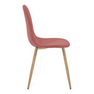 Bella dining chair, rotten apple velvet and natural metal leg, 43.5x52x89cm
